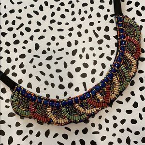 Beaded Tie Back Bib Necklace